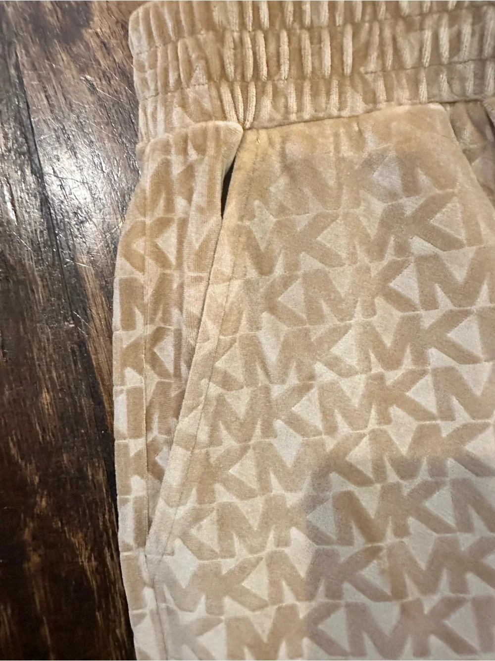 Michael Michael Kors dark camel Logo Velour Lounge Pants